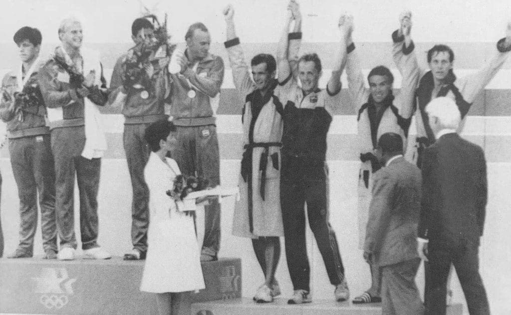 Glenn Buchanan on the Olympics podium